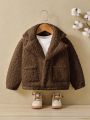 Girls' Street Style Cool Plush Collar Coat Suitable For Winter