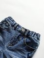 Young Boys' New Casual Stylish Distressed Water-Washed Skinny Jeans