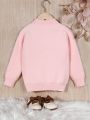 Young Girl Strawberry Pattern Sweater