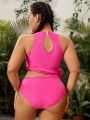 SHEIN Swim BAE Plus Size Women'S Hollow Out One Piece Swimsuit