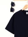 SHEIN Boys' Loose Fit Sporty Round Neck Graphic Short Sleeve T-shirt