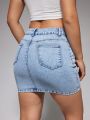 Women's Slim Fit Denim Mini Skirt