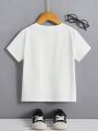 Toddler Boys' Casual Short Sleeve Round Neck T-shirt, Suitable For Summer