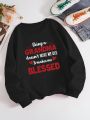 Women's Fleece-lined Sweatshirt With Slogan Print