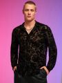 SHEIN Men Floral Print Mesh Shirt