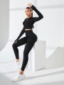 Yoga Basic Women's Seamless Black Sports Suit