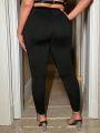 SHEIN SXY Plus Size Drawstring Detail Leggings