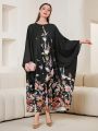 Women's Floral Printed Arabic Style Maxi Dress