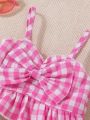 Baby Girls' Summer Outfits Cute Bowknot Tank Top And Shorts Set