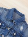 Little Boys' Medium Washed Distressed Denim Jacket