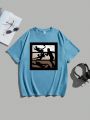 Teenage Boys' Casual Pattern Printed Short Sleeve T-shirt For Summer