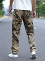 Teenage Boys' Camouflage Printed Workstyle Distressed Denim Jeans