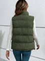 SHEIN Frenchy Women's Press Stud Closure Bread Shape Vest