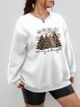 SHEIN Essnce Plus Christmas Print Drop Shoulder Sweatshirt