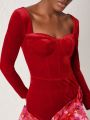 Eva Novielli Women'S Sweetheart Neckline Dress With Large Bow Decoration