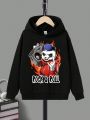 Tween Boys' Casual Printed Long Sleeve Hoodie, Suitable For Autumn And Winter