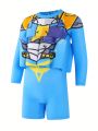 Boys' (Little) Cartoon Printed Long Sleeve One-Piece Flotation Swimsuit