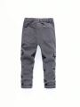 Boys' Solid Color Cargo Side Pocket Pants