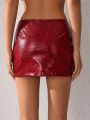 VIVANTE Faux Leather Micro Mini Skirt