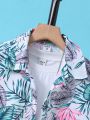 SHEIN Kids SUNSHNE Boys Tropical Print Shirt Without Tee