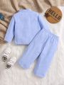 Baby Boys' Stand Collar Shirt And Pants Set, Casual And Versatile, Suitable For Travel