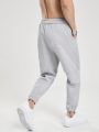 SHEIN Running Men's Drawstring Waist Striped Sports Pants With Slanted Pockets