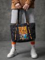 SPACE JAM: A NEW LEGACY X SHEIN Oversized Shopper Bag Letter & Cartoon Graphic Preppy