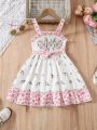 Young Girls' Fashionable Embroidery Decor Cute Dress