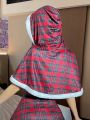 Role-playing Plaid Hooded Cape With Fringe And Tie, Theater Costume