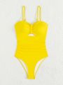 One Piece Swimsuit With Hollow Out Details