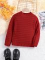 SHEIN Kids Nujoom Young Girls Mock Neck Drop Shoulder Sweater