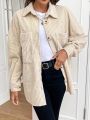 SHEIN Frenchy Beige Single Breasted Coat