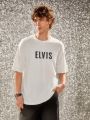 Elvis Presley X SHEIN 1pc Letter & Character Printed T-Shirt