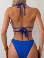 Women'S Halter Neck Tie Swimsuit Set