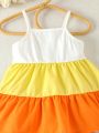 Baby Girls' Colorblocked Casual Simple Dress