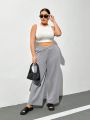 SHEIN Essnce Women'S Plus Size Casual Sports Long Pants, Spring/Summer