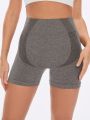 SHEIN Yoga Basic Women's Breathable Sports Shorts With Mesh Splice Design