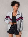 Gincko Women'S Full Print Colorblock Jacket