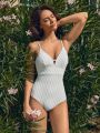 SHEIN Leisure Women's One-piece Swimsuit With Straps