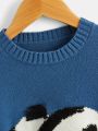 SHEIN Kids QTFun Toddler Boys Panda Pattern Sweater