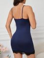Women'S Spliced Lace Trim Cami Nightgown