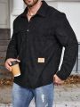 Extended Sizes Men's Plus Size Corduroy Long Sleeve Shirt