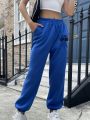 Women's Drawstring Waist Letter Printed Jogger Pants