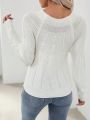 Women's Round Neck Drop Shoulder Sleeve Sweater