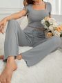 Solid Color Women's Home Wear Set