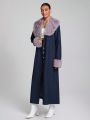 KAYPHORIA Fuzzy Collar Button Front Denim Coat