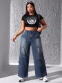 SHEIN ICON Plus Size High Waist Straight Leg Workwear Jeans