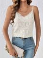 SHEIN Frenchy Lace Hollow Out Sweetheart Neck Camisole Top