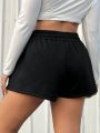 SHEIN Coolane Plus Letter Patched Detail Shorts