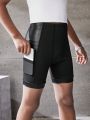 Boys (large) Side Cell Phone Pocket Tight Shorts